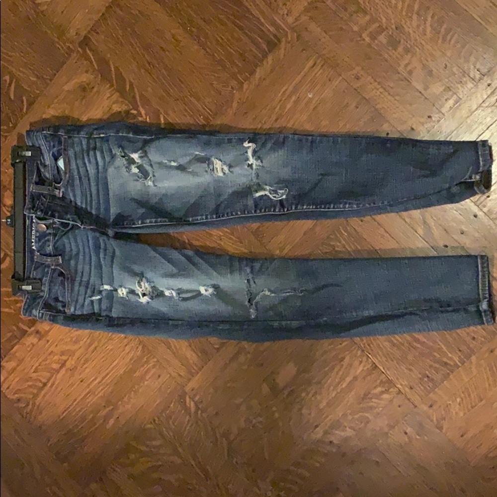 Dark wash ripped jeans